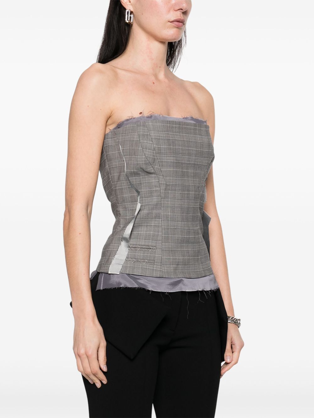 Ottolinger plaid check corset Topwear Ottolinger