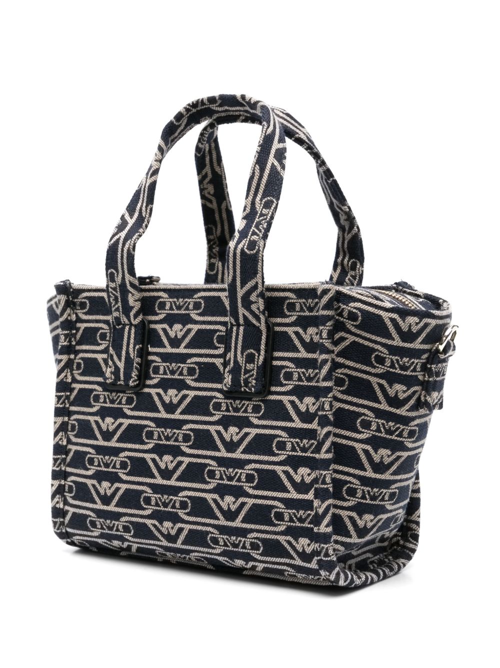 Emporio Armani Small tote bag in all-over monogram jacquard canvas Shopper Emporio Armani