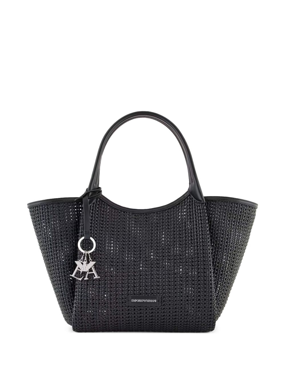 Emporio Armani Shopper made of braided material with logo pendant Shopper Emporio Armani