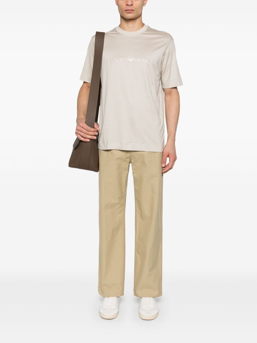 Emporio Armani T-shirts and Polos Beige Topwear Emporio Armani