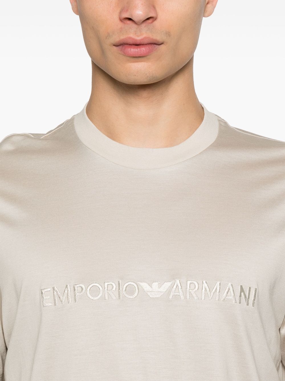 Emporio Armani T-shirts and Polos Beige Topwear Emporio Armani