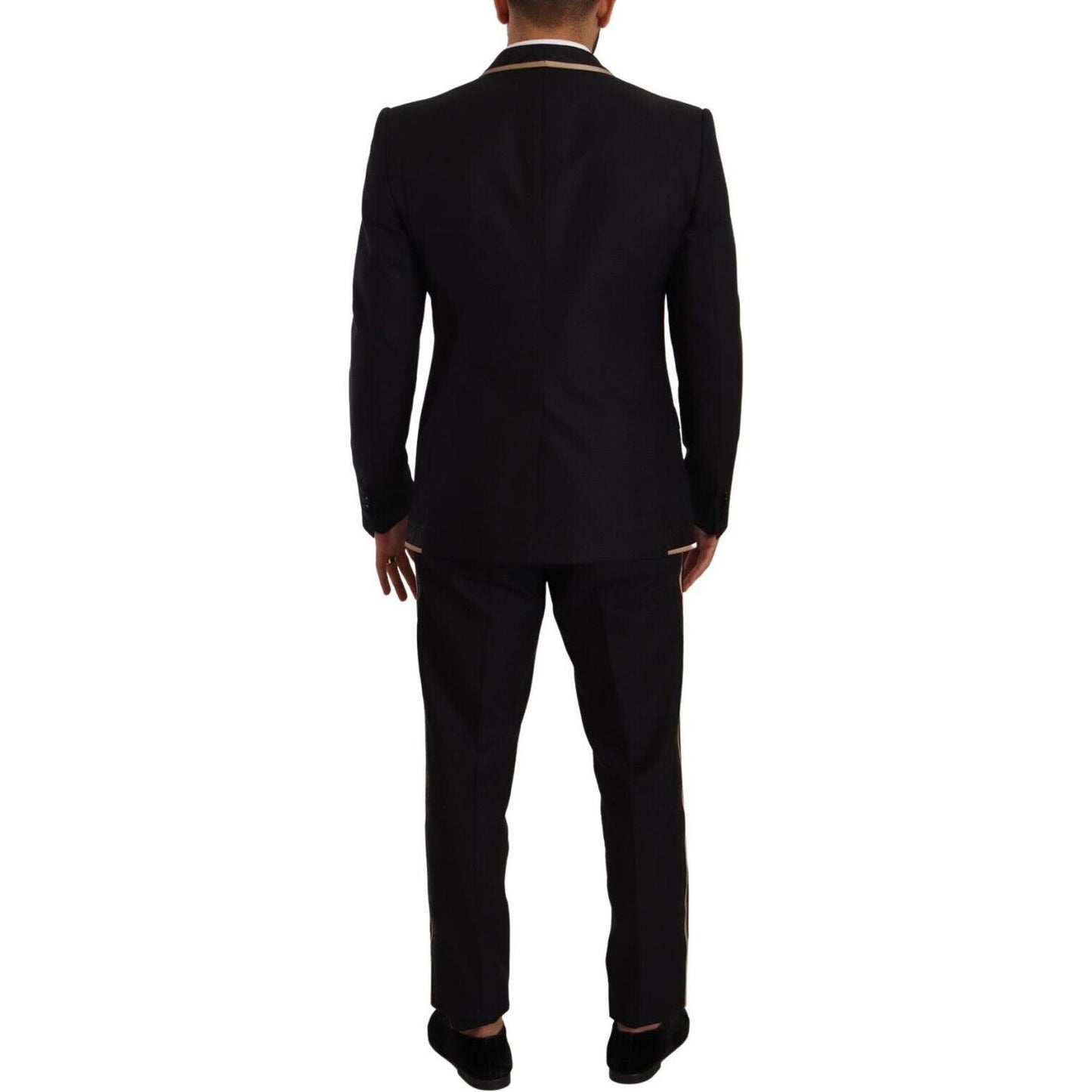 Dolce & Gabbana Elegant Black Silk Blend 3-Piece Suit Dolce & Gabbana