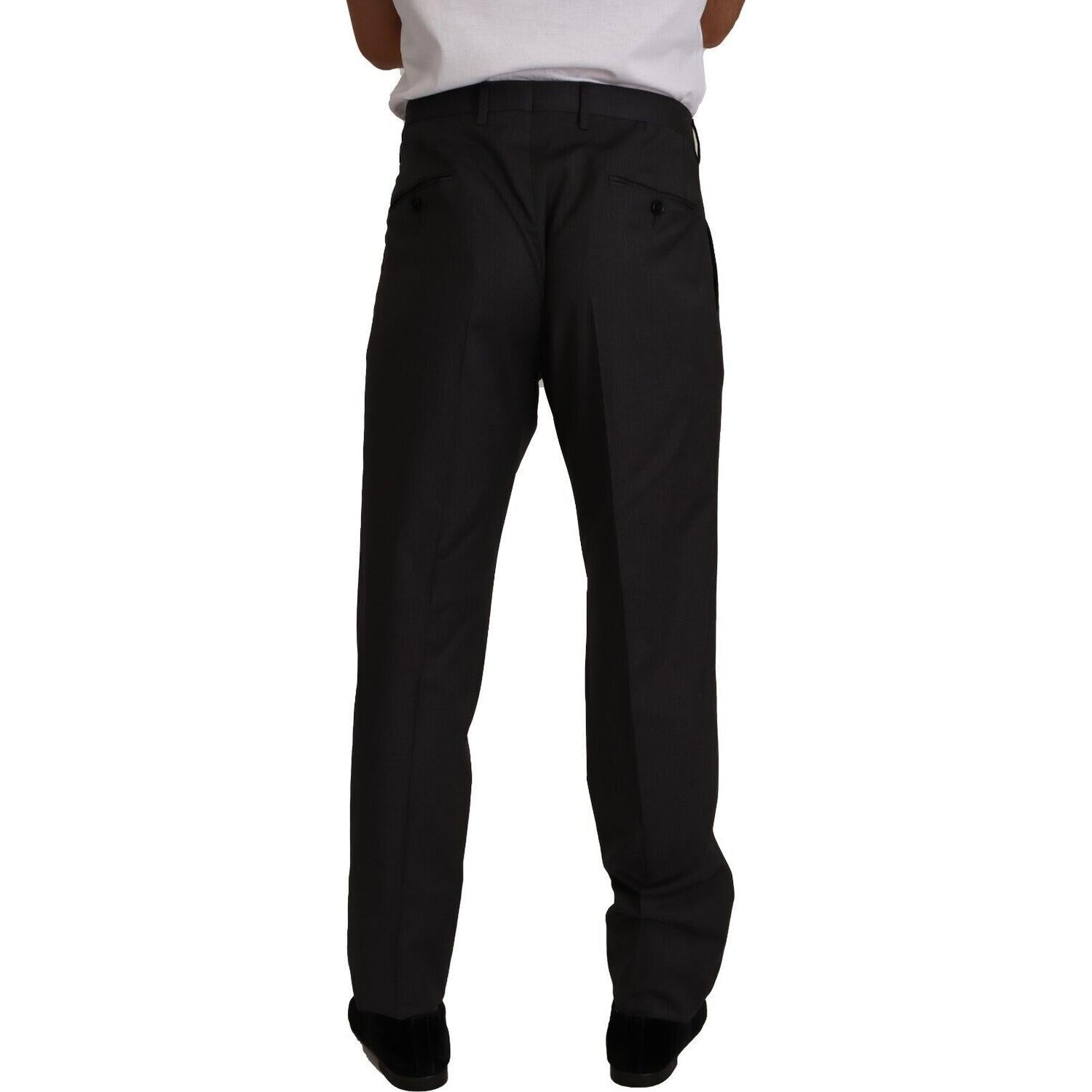 Dolce & Gabbana Gray Wool Formal Tuxedo Trouser Dress Pants