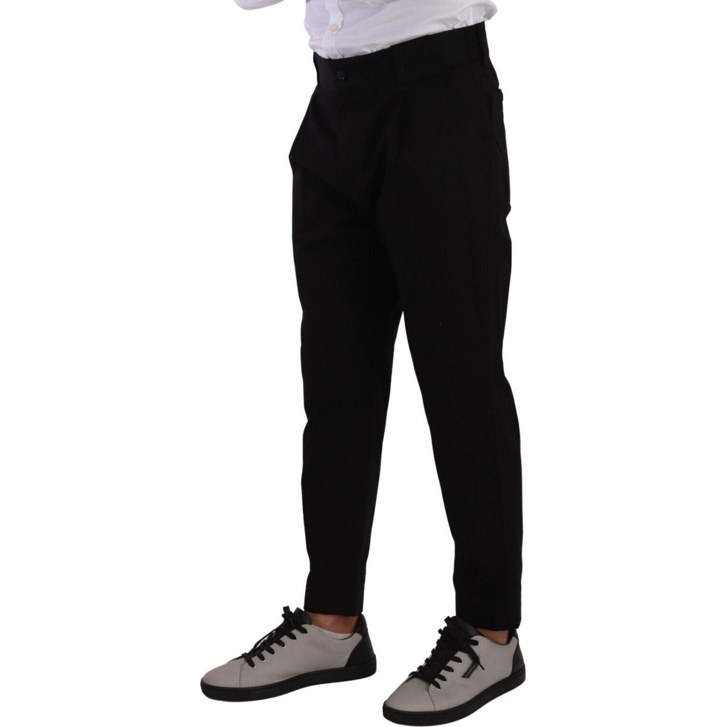 Dolce & Gabbana Elegant Tapered Black Cotton Chinos Dolce & Gabbana