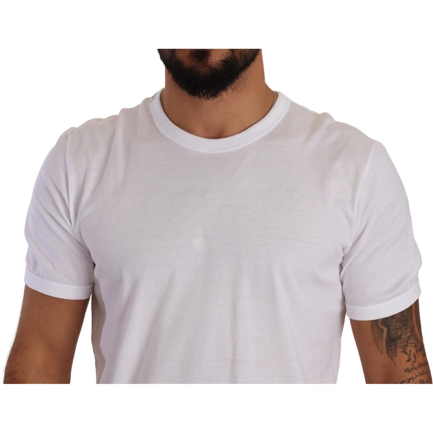 Dolce & Gabbana Elegant White Cotton Crewneck Tee Dolce & Gabbana