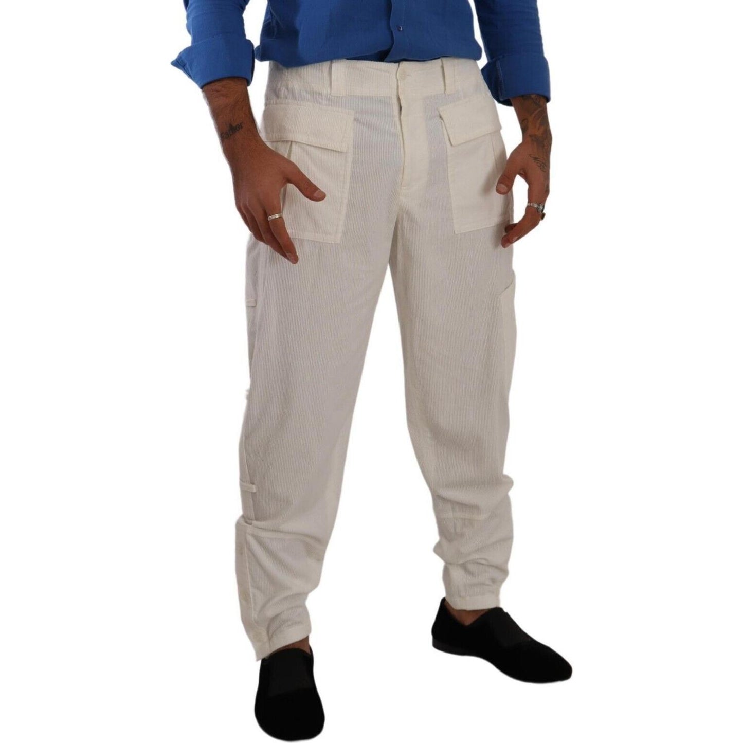 Dolce & Gabbana Elegant Off White Cargo Pants - Regular Fit Dolce & Gabbana