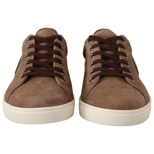 Dolce & Gabbana Elegant Brown Leather Sneakers for Men Dolce & Gabbana