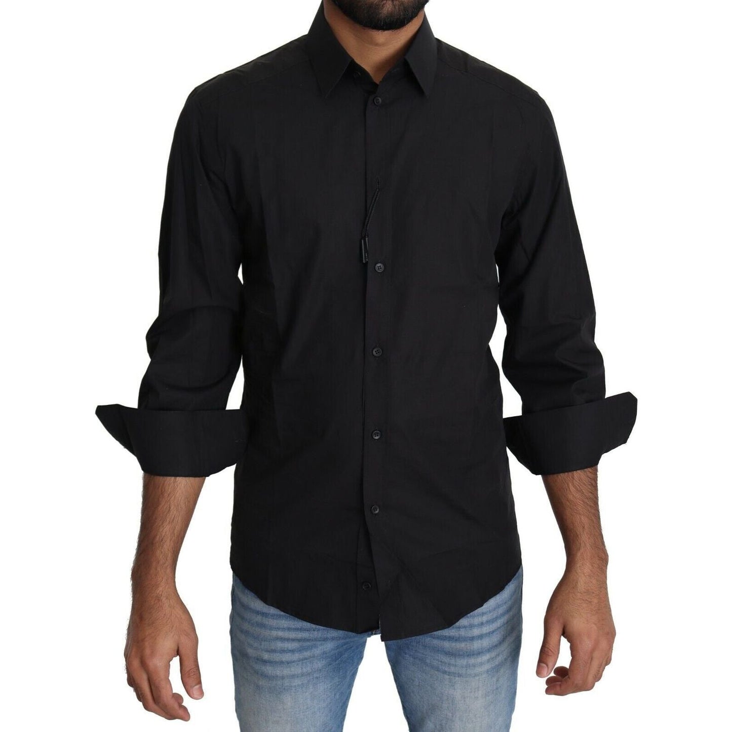 Dolce & Gabbana Elegant Black Slim Fit Dress Shirt Dolce & Gabbana