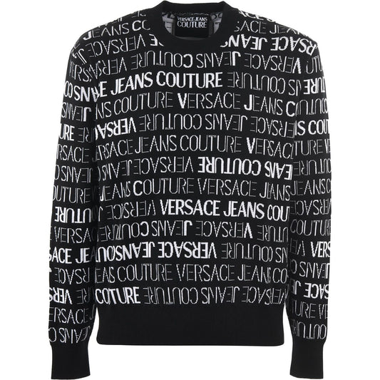 Versace Jeans Elegant Monochrome Logo Sweater Versace Jeans