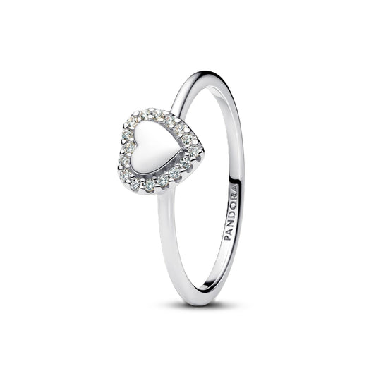 PANDORA JEWELRY Mod. ENGRAVABLE HEART HALO RING-0