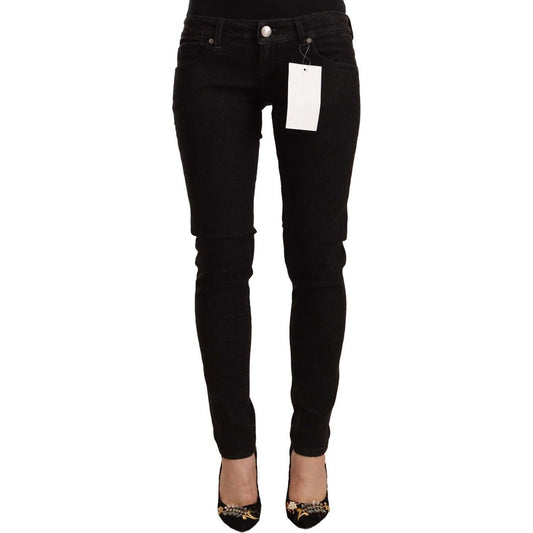 Acht Sleek Skinny Low Waist Black Jeans Acht