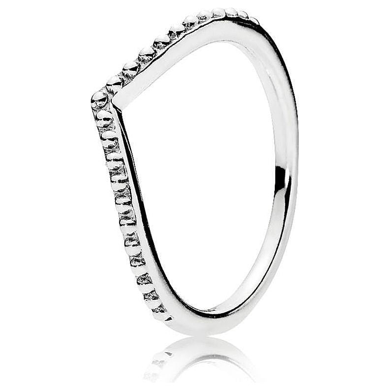 PANDORA JEWELS Mod. WISHBONE SILVER - RING - Size 50 DESIGNER FASHION JEWELLERY PANDORA