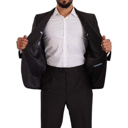 Domenico Tagliente Gray Polyester Single Breasted Formal Suit