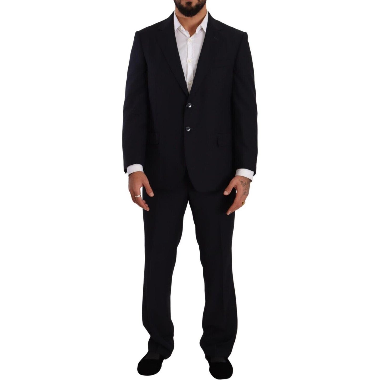 Domenico Tagliente Exquisite Blue Two-Piece Suit with Deconstructed Blazer Domenico Tagliente