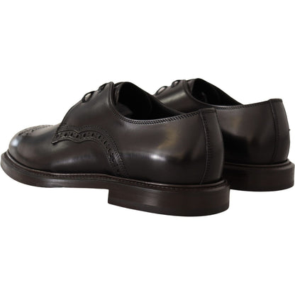 Dolce & Gabbana Black Leather Dress Formal Derby Shoes