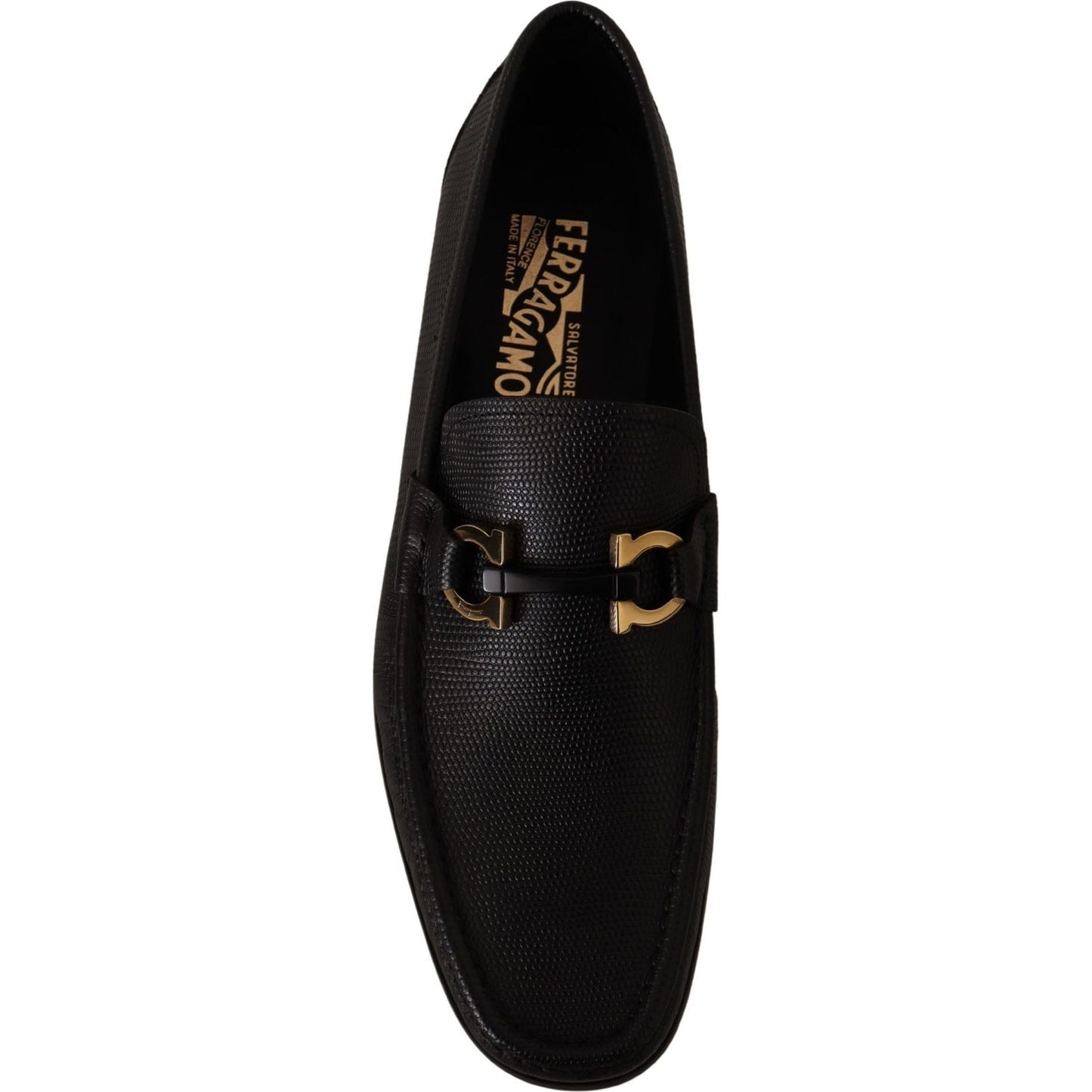 Salvatore Ferragamo Elegant Black Calf Leather Loafers Dress Shoes Salvatore Ferragamo