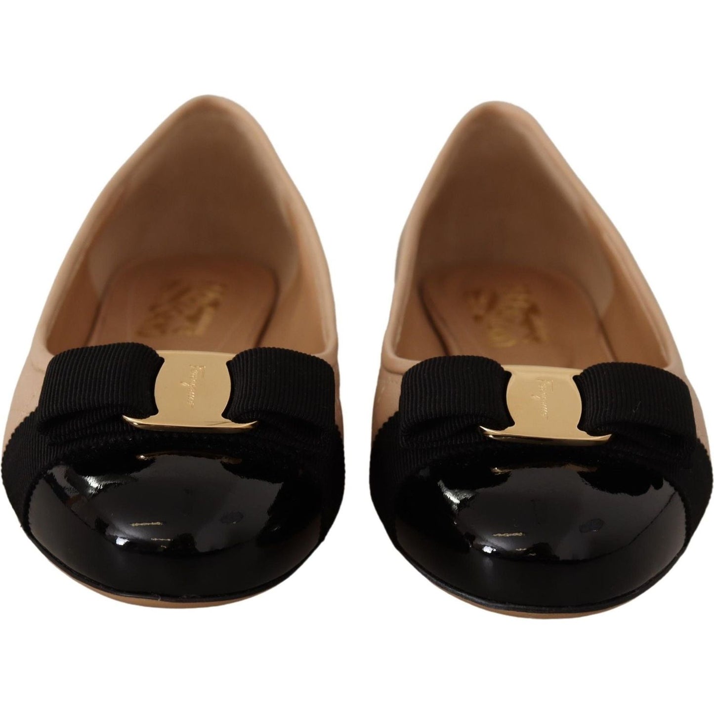 Salvatore Ferragamo Elegant Quilted Leather Flats - Chic Dual-Tone Design WOMAN FLAT SHOES Salvatore Ferragamo