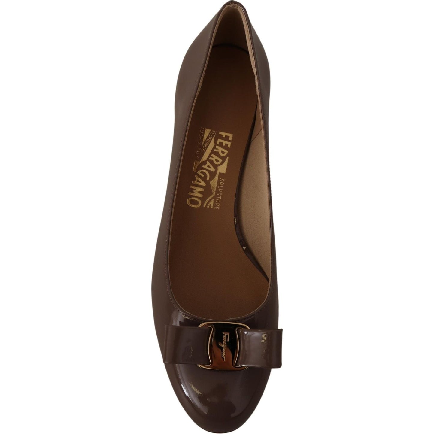 Salvatore Ferragamo Elegant Caraway Brown Pumps with Vara Bow WOMAN PUMPS Salvatore Ferragamo