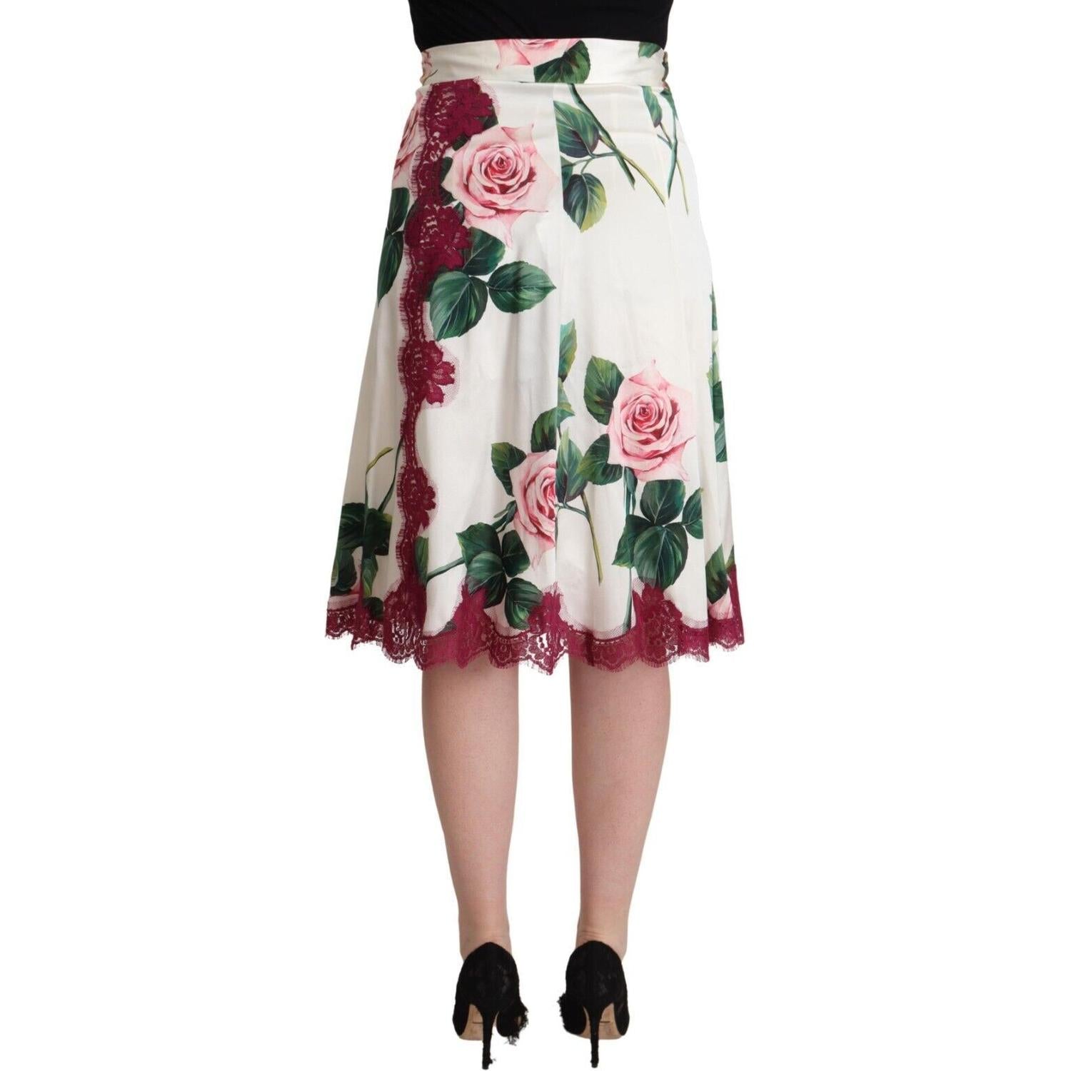 Dolce & Gabbana Elegant Floral A-Line Midi Skirt