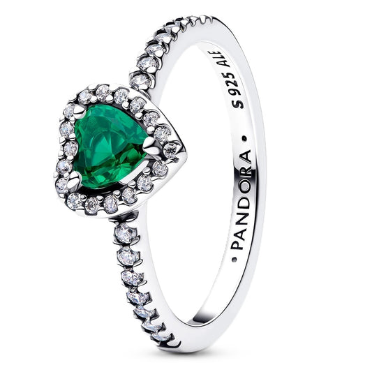 PANDORA JEWELRY Mod. SPARKLING LIGHT BLUE ELEVATED HEART RING-0