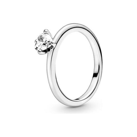 PANDORA JEWELS Mod. CLEAR HEART SOLITAIRE - RING - Size 48 Ring PANDORA