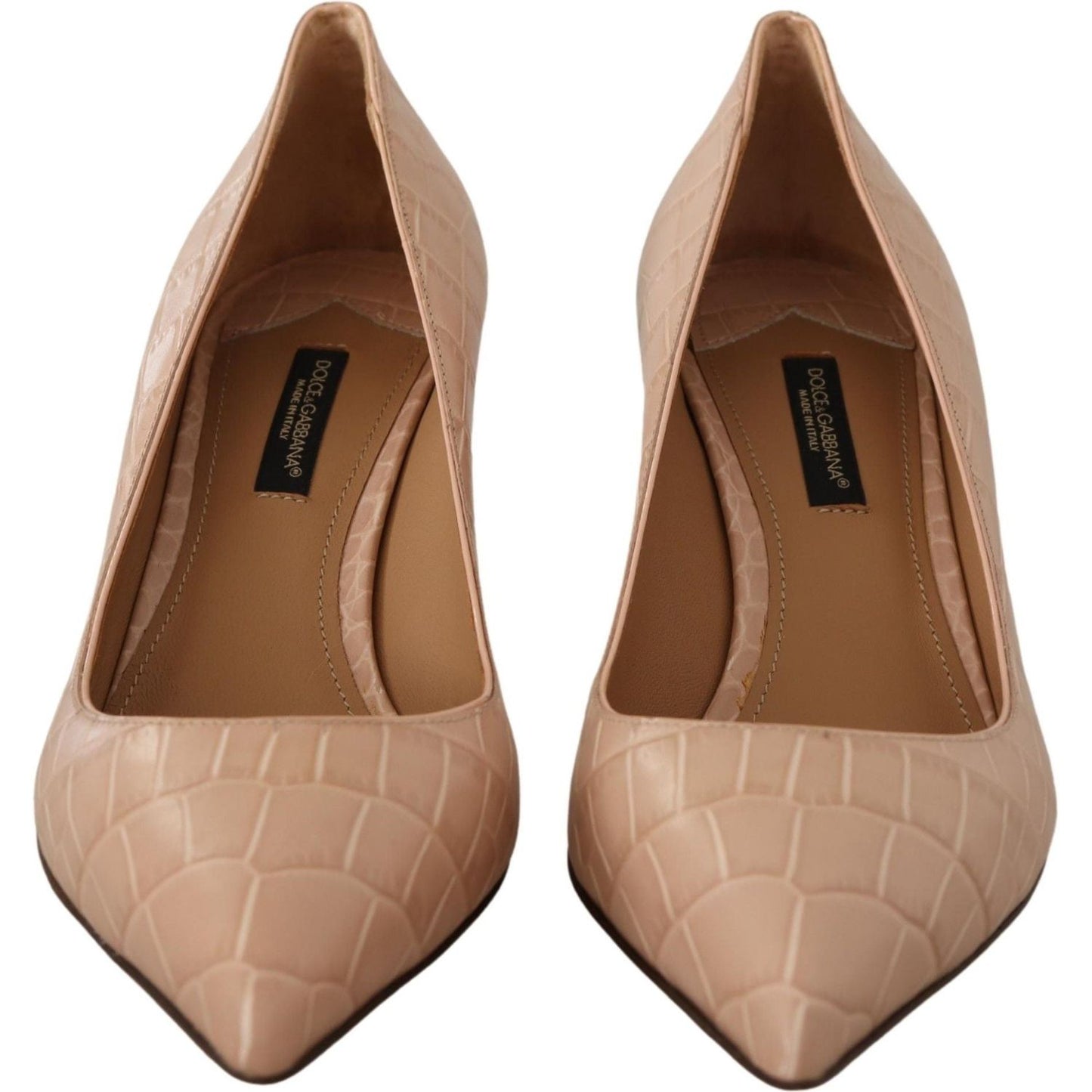 Dolce & Gabbana Elegant Beige Leather Pumps Dolce & Gabbana