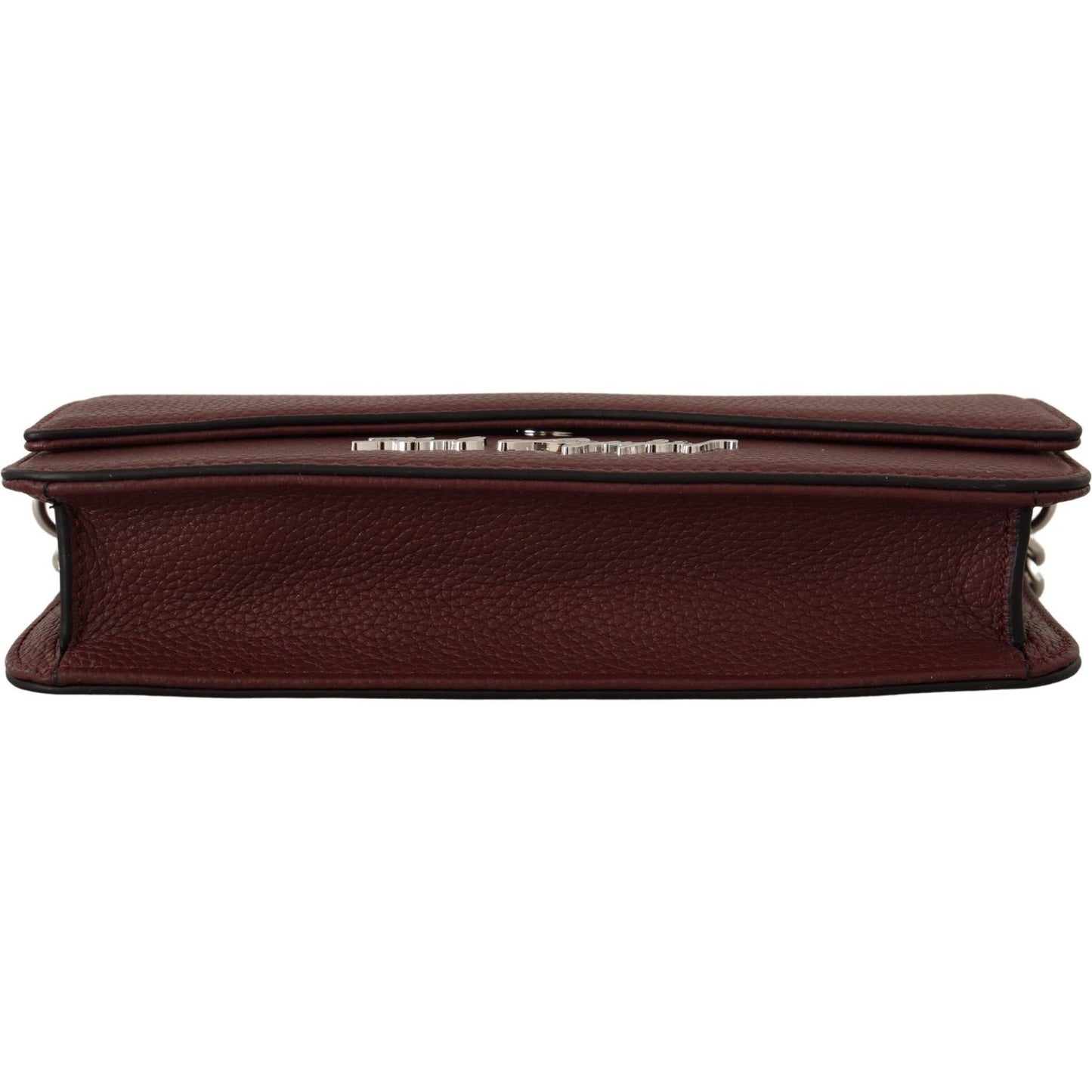 Karl Lagerfeld Elegant Wine Leather Evening Clutch Karl Lagerfeld