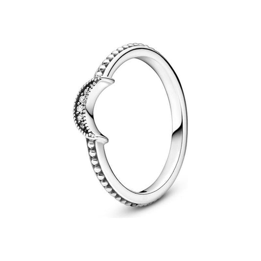 PANDORA JEWELS Mod. CRESCENT MOON BEADED - RING - Size 50 Ring PANDORA