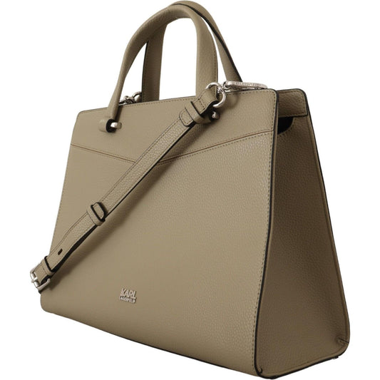 Karl Lagerfeld Enchanting Sage Green Leather Tote Karl Lagerfeld