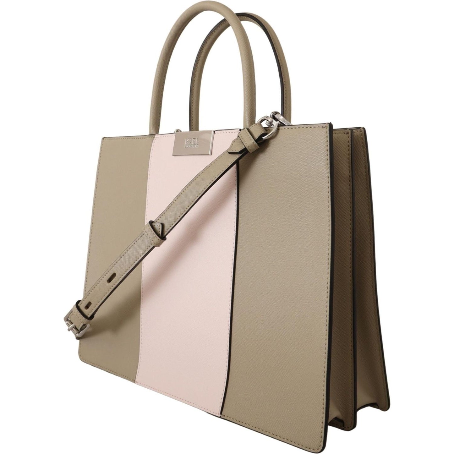 Karl Lagerfeld Sage Green Polyurethane Tote Shoulder Bag