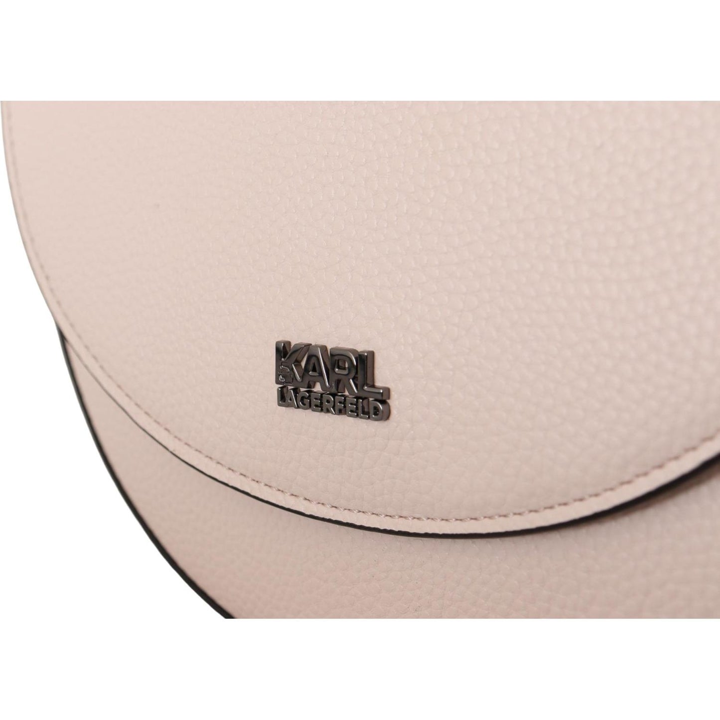 Karl Lagerfeld Elegant Mauve Light Pink Leather Shoulder Bag Karl Lagerfeld