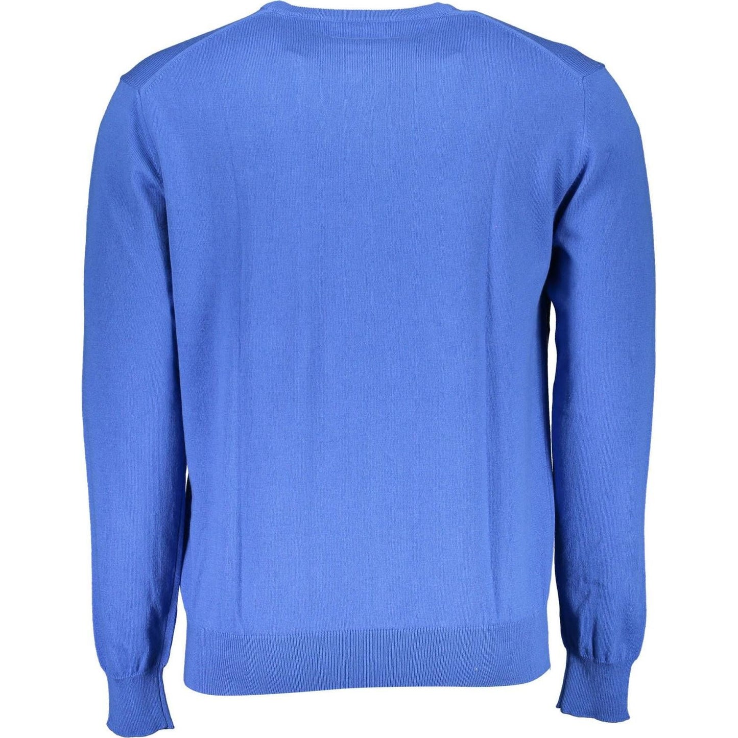 La Martina Blue Cotton Men Sweater La Martina