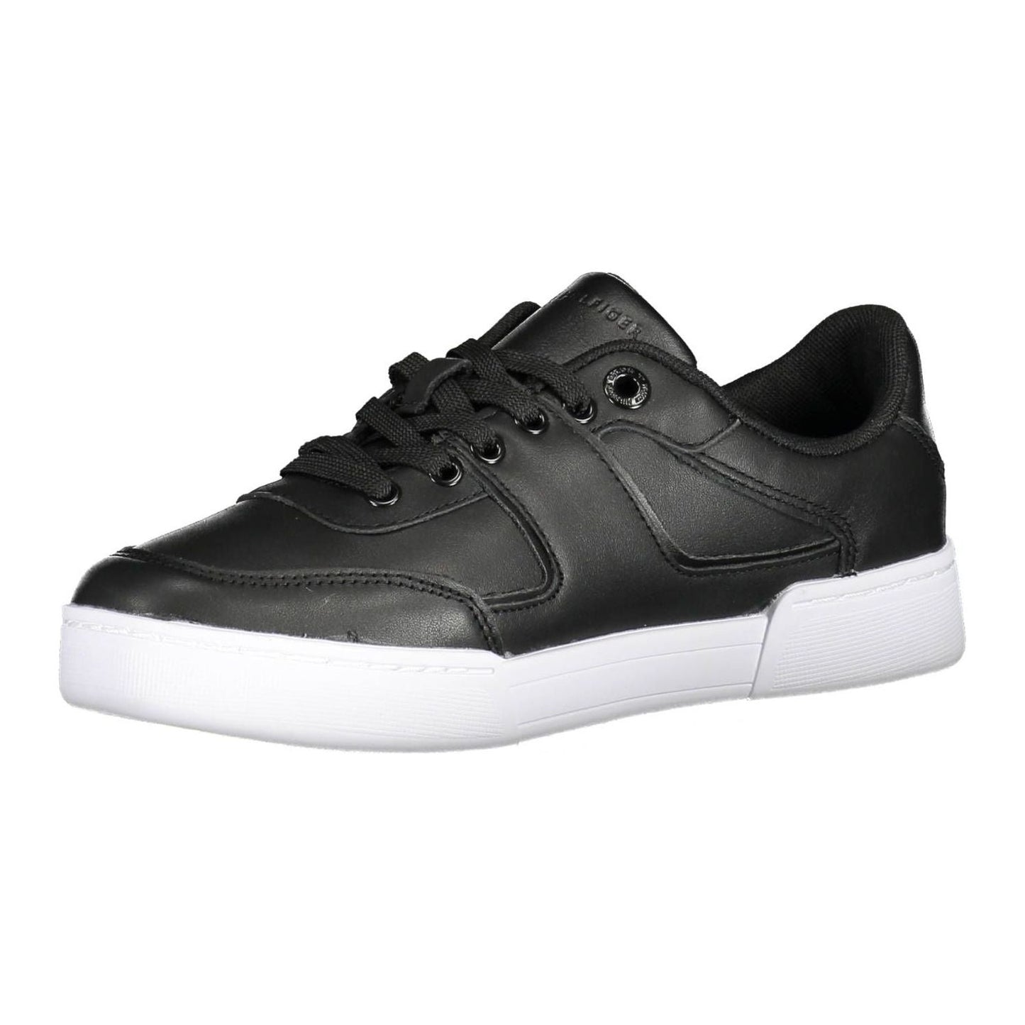 Tommy Hilfiger Black Leather Women Sneaker Tommy Hilfiger