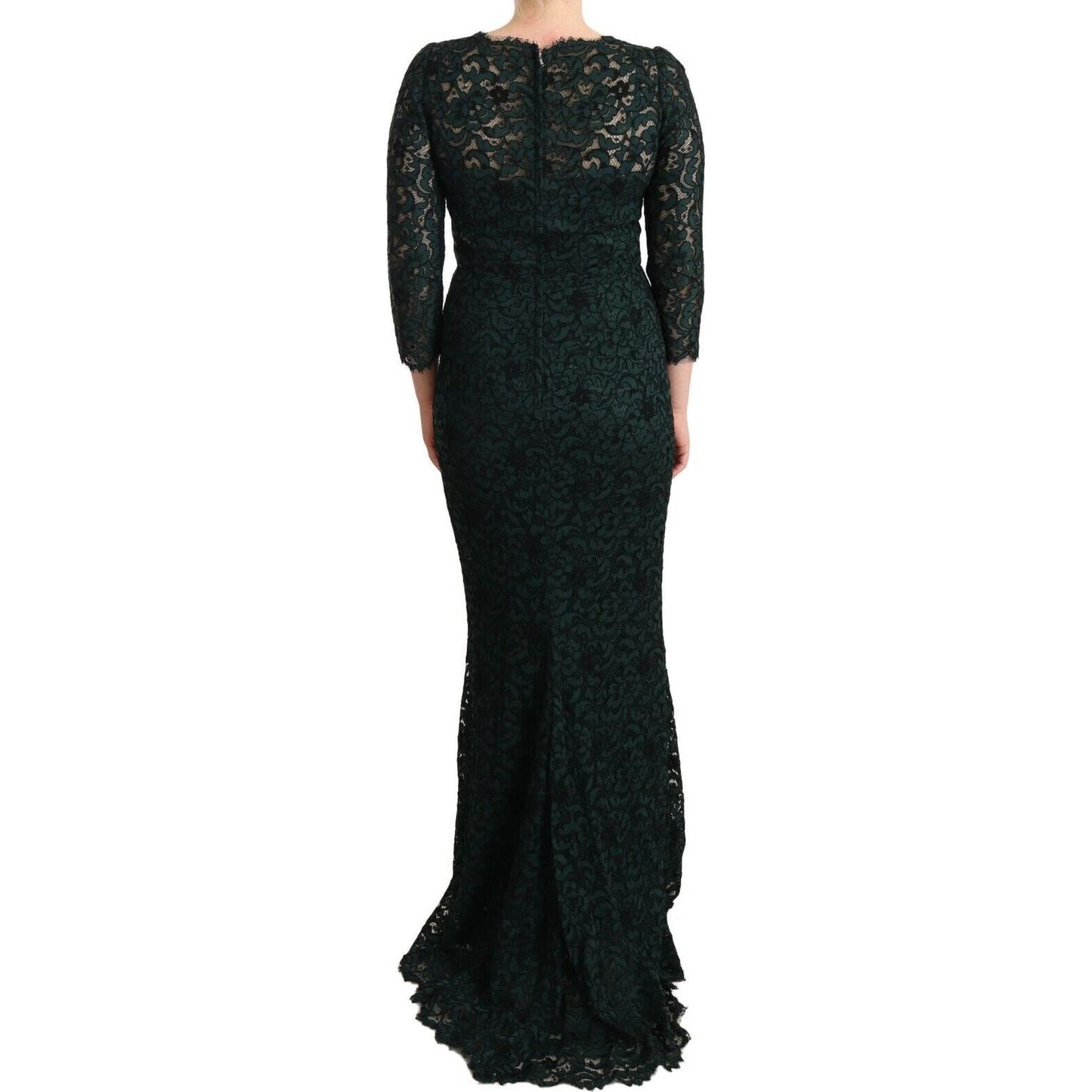 Dolce & Gabbana Elegant Lace Floor-Length V-Neck Dress Dolce & Gabbana