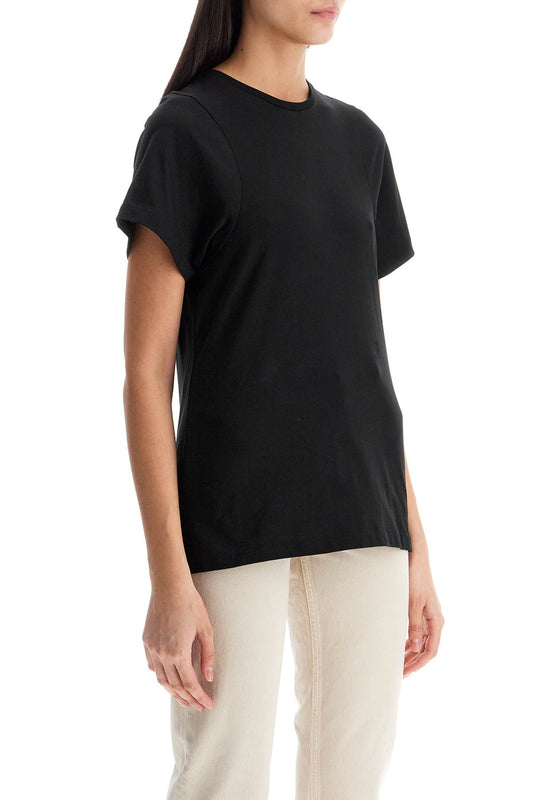 Toteme organic cotton t-shirt curved seams black Topwear Toteme