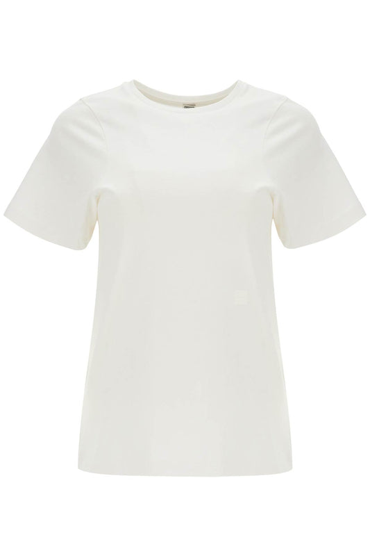 Toteme off-white organic cotton t-shirt with curved seams Topwear Toteme