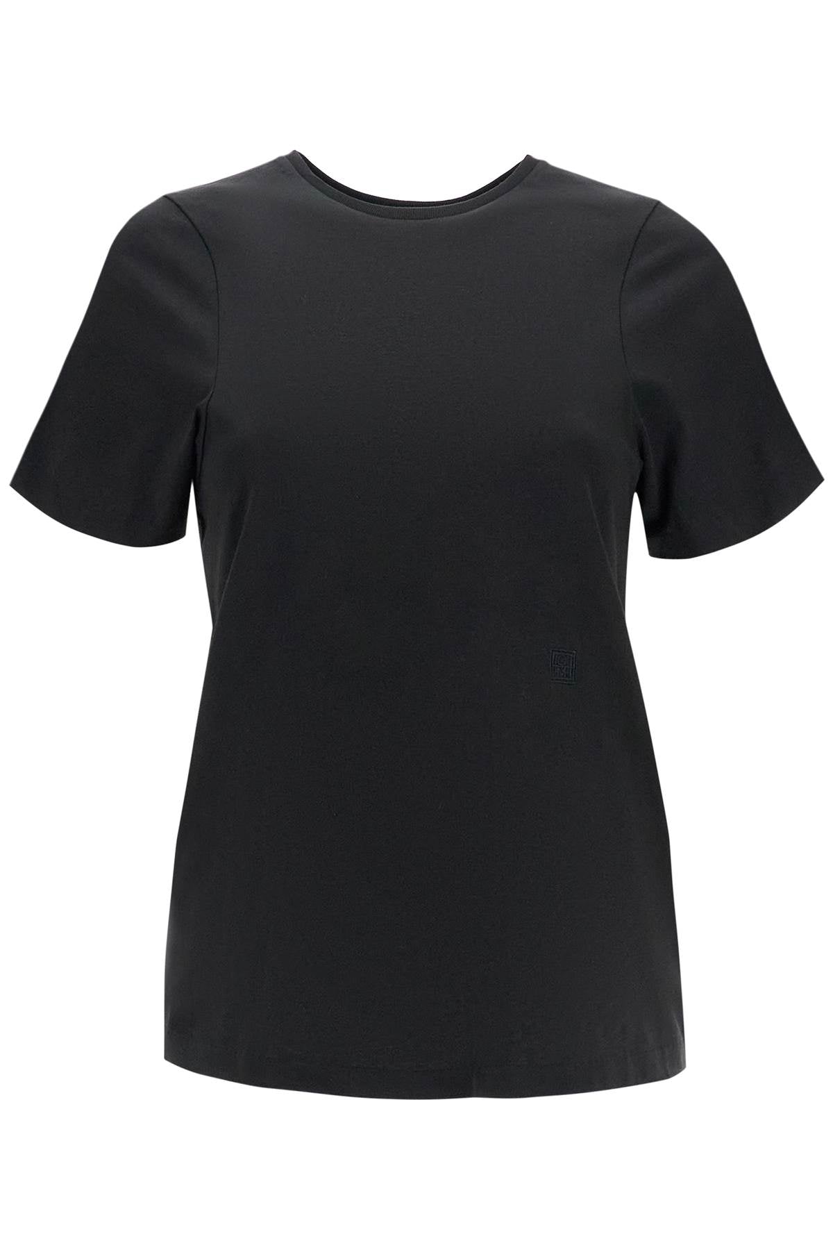 Toteme organic cotton t-shirt curved seams black Topwear Toteme