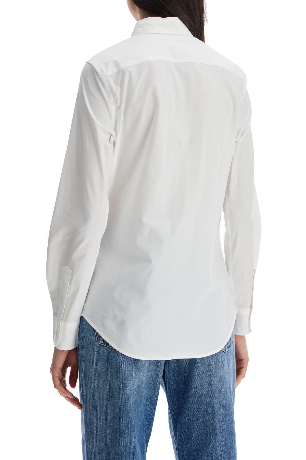 Polo Ralph Lauren white slim fit cotton shirt for women with long sleeves Topwear Polo Ralph Lauren