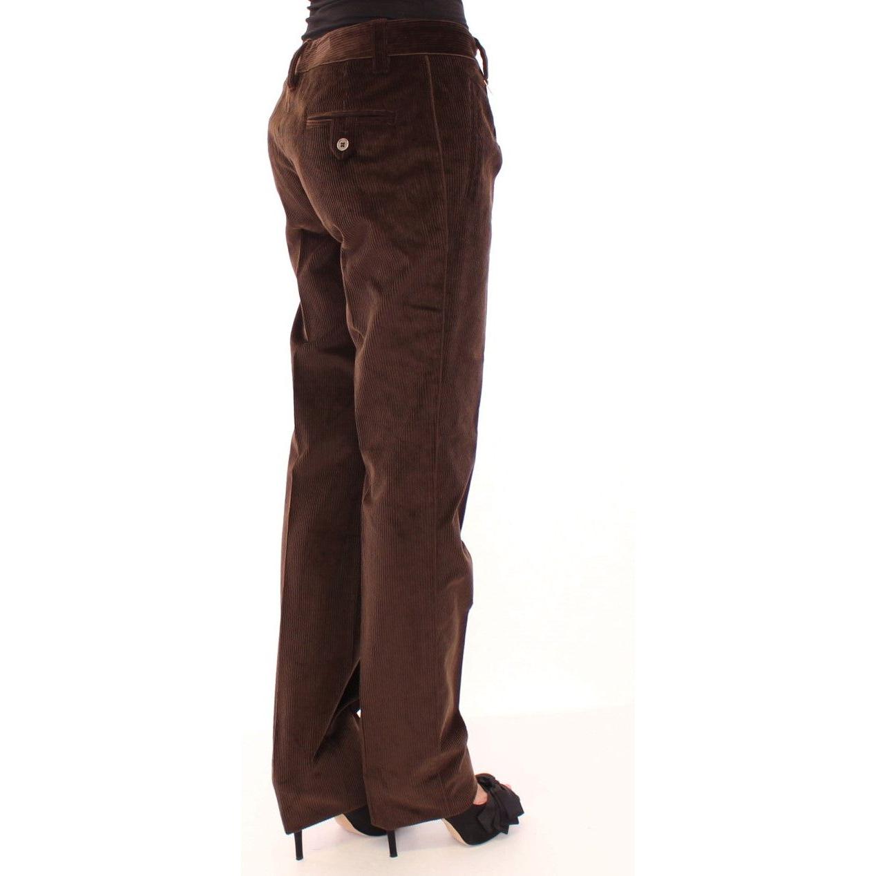 Dolce & Gabbana Elegant Brown Cotton Trousers Dolce & Gabbana