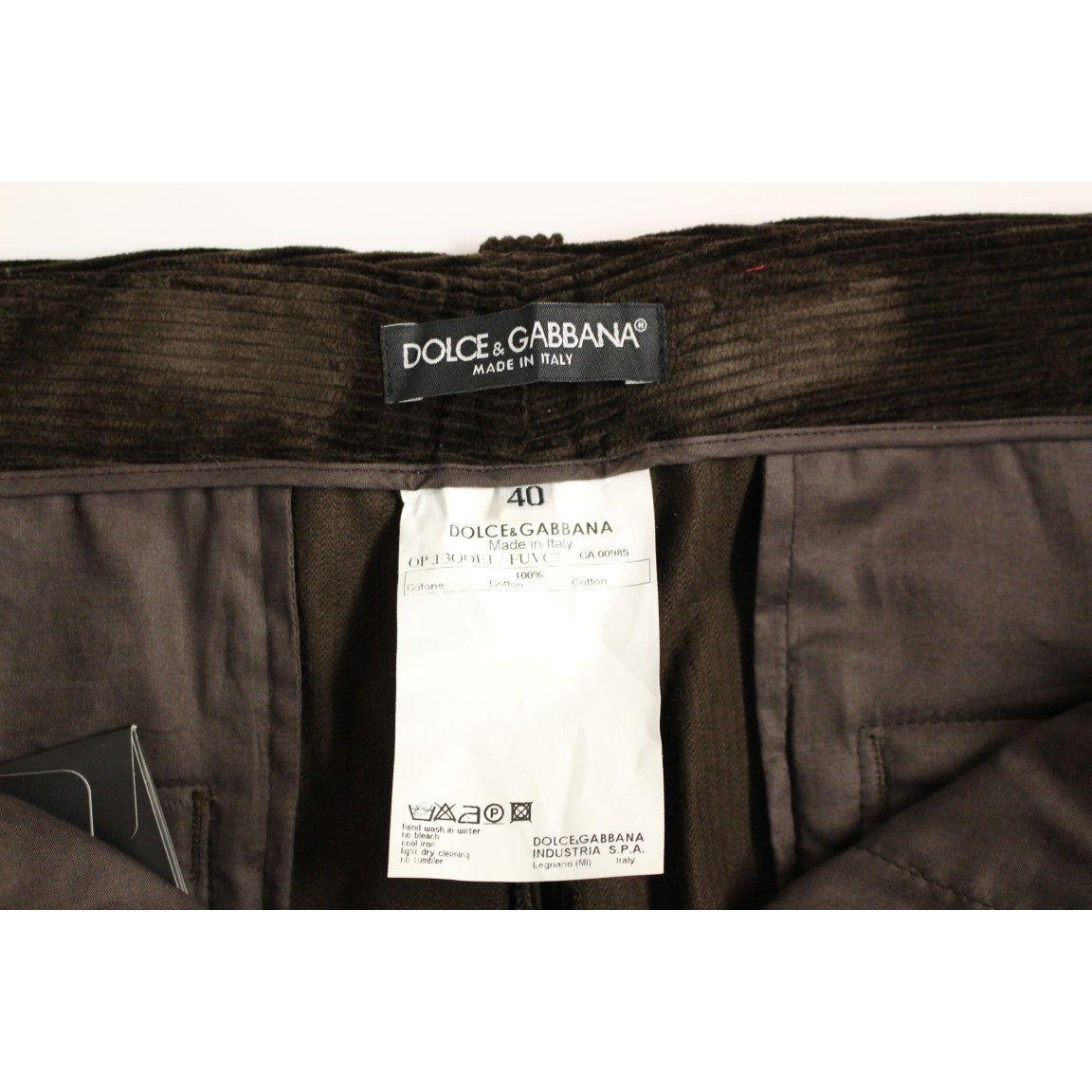 Dolce & Gabbana Elegant Brown Cotton Trousers Dolce & Gabbana