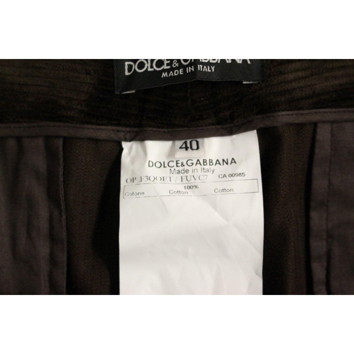 Dolce & Gabbana Elegant Brown Cotton Trousers Dolce & Gabbana