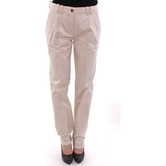 Dolce & Gabbana Beige Cotton Chinos Pants Dolce & Gabbana