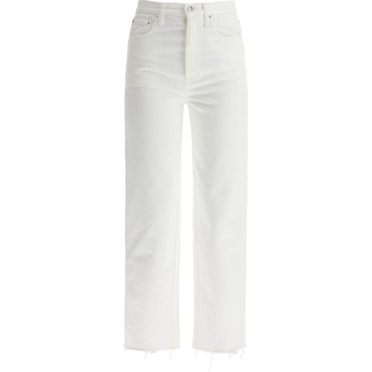 Toteme off-white organic cotton jeans with frayed hem