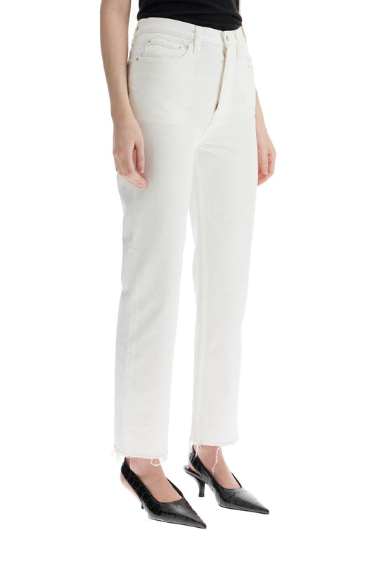 Toteme off-white organic cotton jeans with frayed hem Jeans Toteme