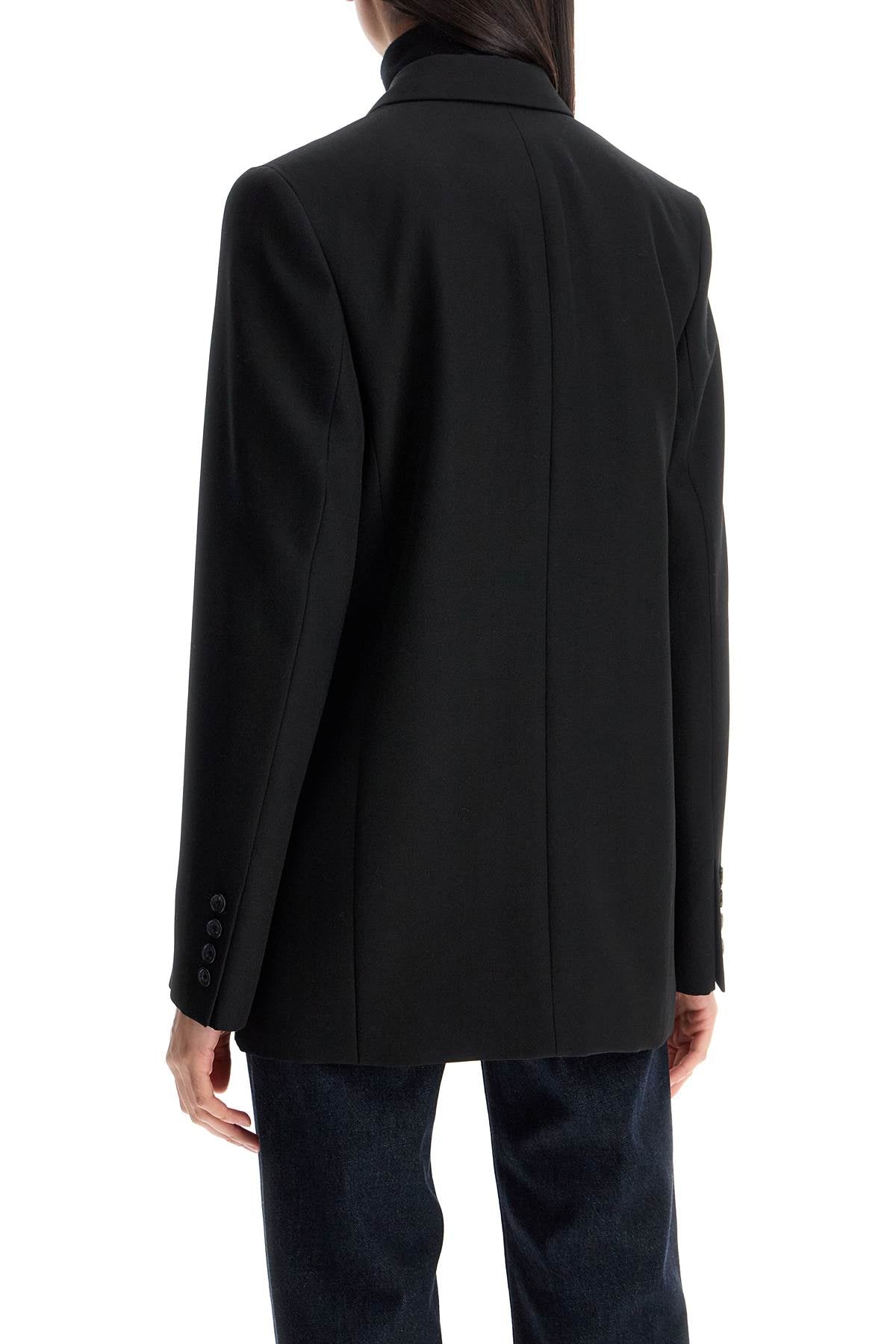 Toteme sustainable black oversized single-breasted jacket Jackets Toteme