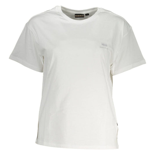 Napapijri Chic White Embroidered Logo Tee Napapijri