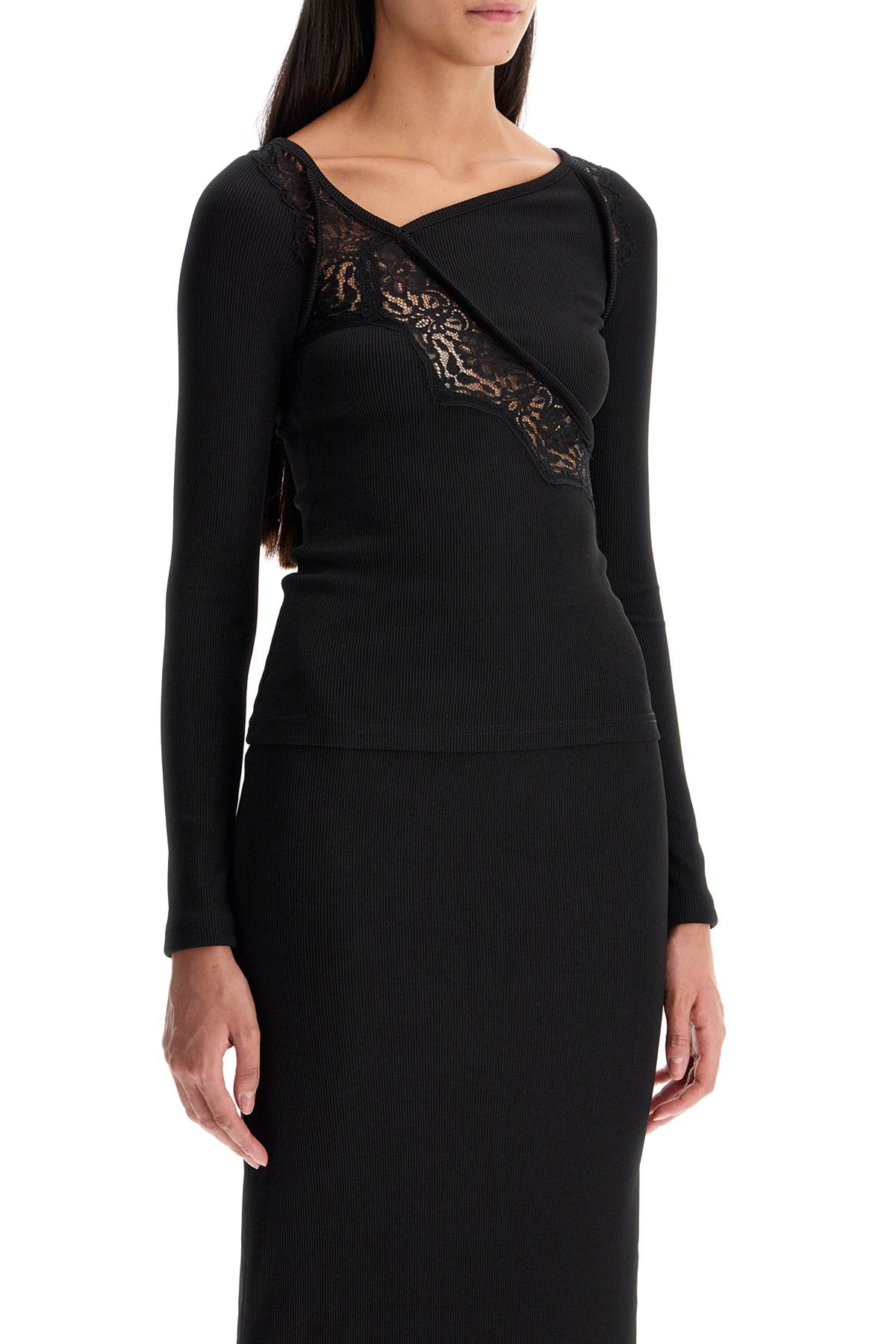 Christopher Esber long-sleeved top with lace Topwear Christopher Esber