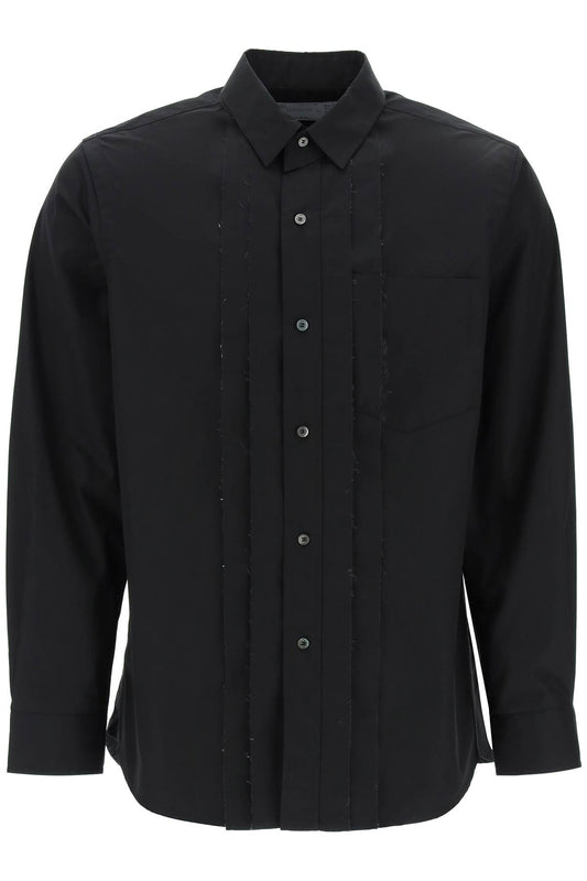 Sacai layered poplin effect shirt with