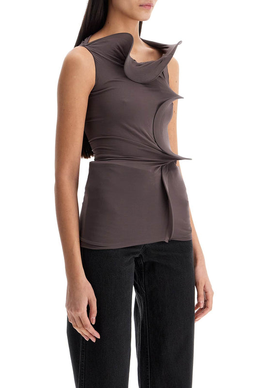 Christopher Esber smoke gray viscose tank top with wide neckline Topwear Christopher Esber