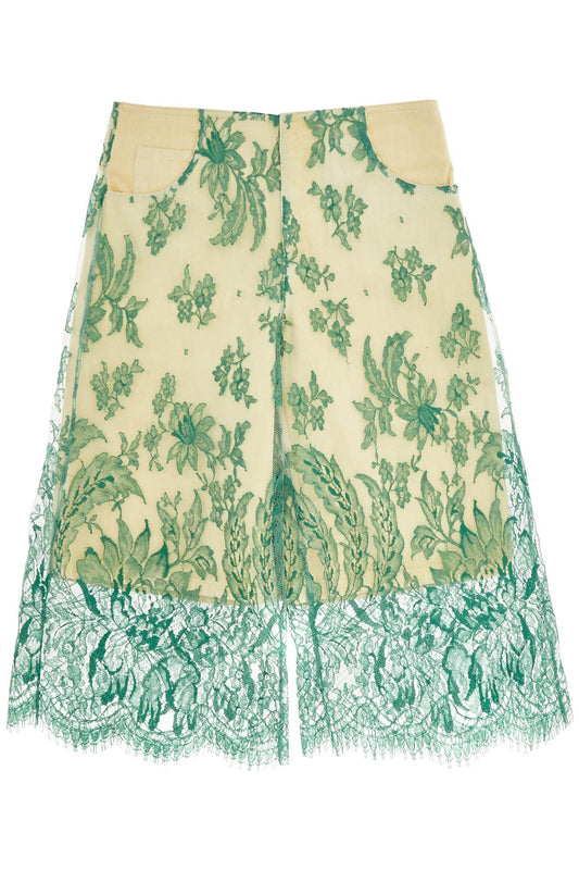 Christopher Esber mint green lace shorts with floral embroidery Short trousers Christopher Esber